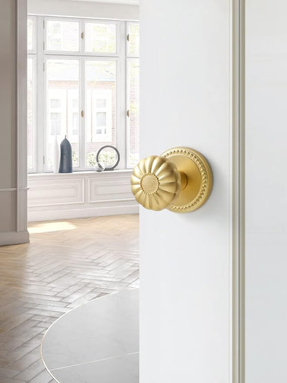 Dummy Gold Door Knobs Interior Satin Brass Dummy Door Handle Single Sided Decorative,Zinc Alloy 2 Pack