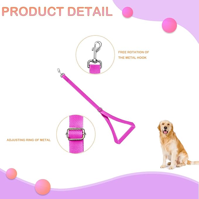 Dog Grooming Belly Straps, Adjustable Loops Extension, Table Arm Extender With Clamp for Bathing, Accessories Extension Loop Restraint Leash