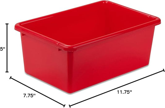 Honey-Can-Do PRT-SRT1602-Smred Small Plastic bin, red