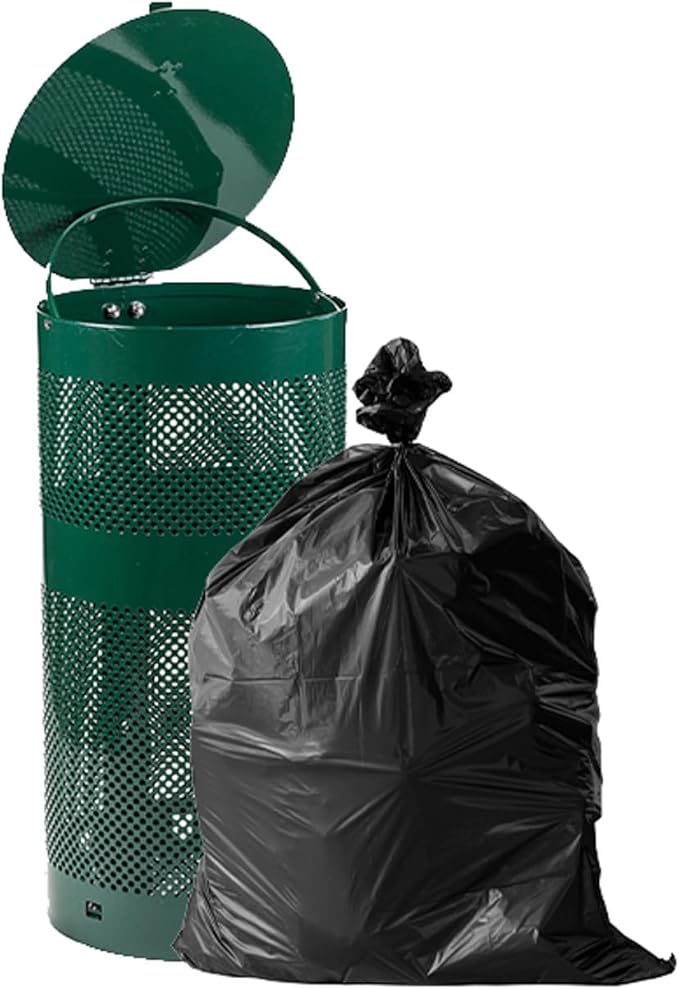 Commercial Grade Dog Waste Station Can Liners -1 Roll of 50 bags - Standard Size 26" W x 33" L (10-13 gallons) - Heavy Duty, Thicker than competitors bags (1.1 mil) (50 Liners, Black)