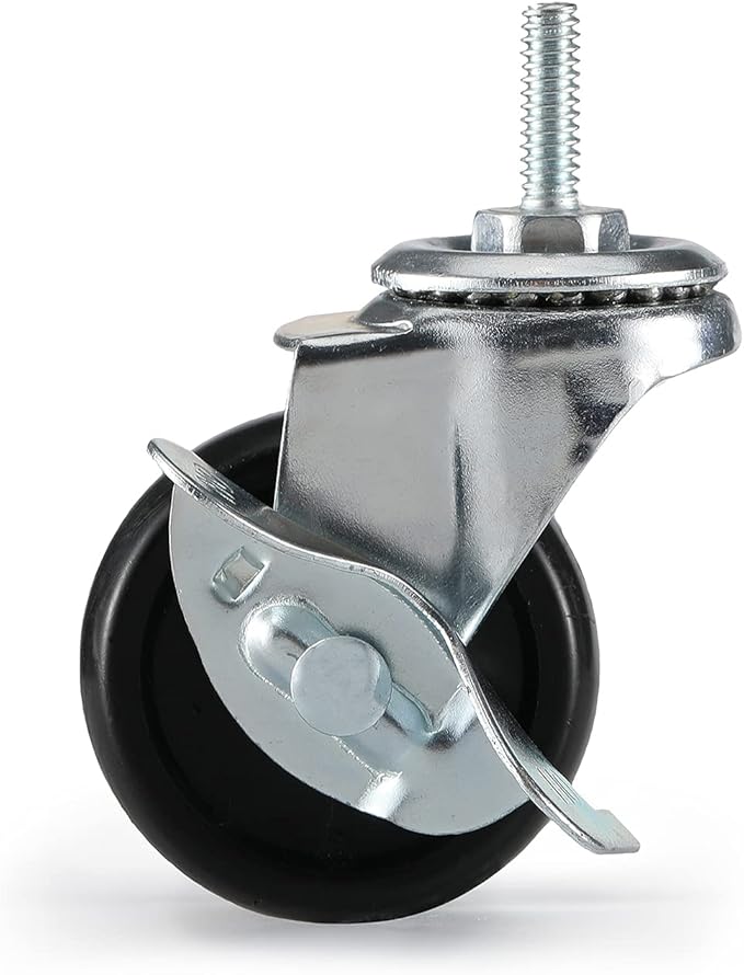 Wire Shelf Caster Wheels - Set of 4 Wire Shelving Shelf Casters for 0.75" Post Shelvings,Wire Shelving Rack Wheels,Shelves Wheels for 34 Inches Post,Metal Shelves Wheels,Wire Rack Casters