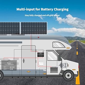 Renogy 50 Amp MPPT Charge Controller 12V MPPT Solar Charge Controller, Capable for Solar Panel and Alternator Power Input, with DC to DC Battery Charger Function, for Gel, AGM, and Lithium Batteries
