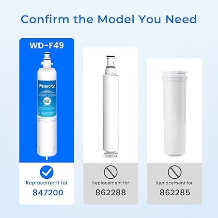 Waterdrop 847200 Refrigerator Water Filter Replacement for Fisher Paykel Water Filter 847200 (1 pc)