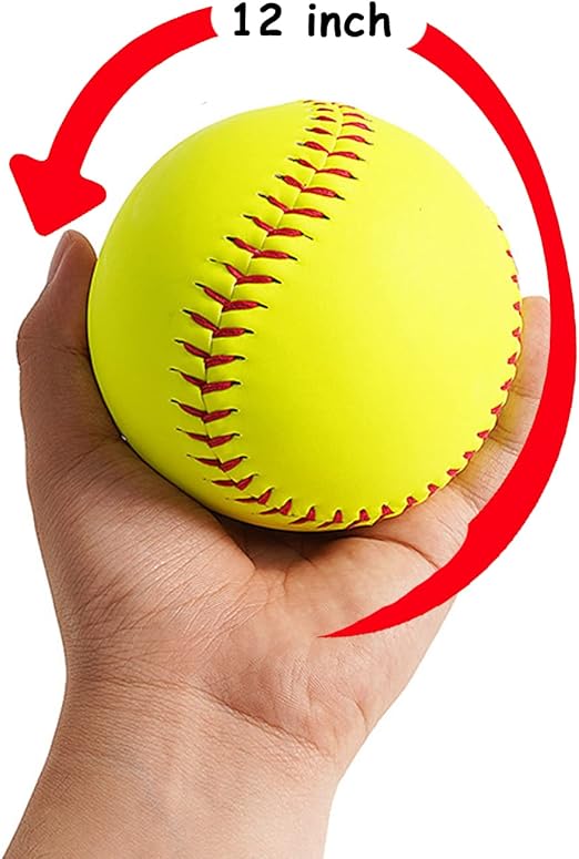 ABAJI Softball Blank Ball PU Surface Cork Core Suitable for Bat Heavy Duty Slowpitch Sports Youth Boy and Girl Practice Training