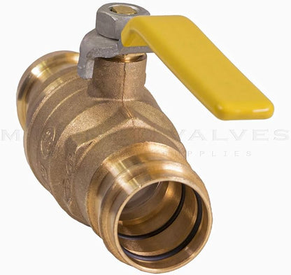 Midline Valve 532VLV034 Double-O-Ring Press Ball Valve, with 34 in. Connections, Brass