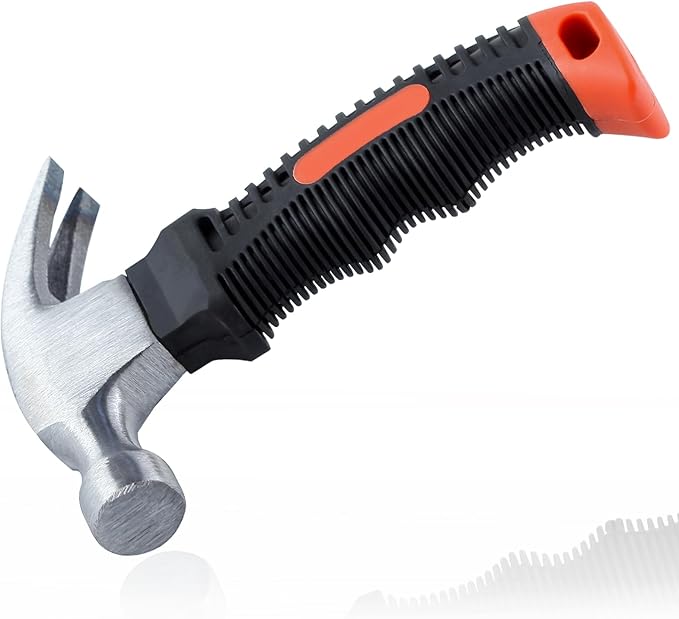 Small Claw Hammer 8 oz Claw Hammer Camping Hammer, Stubby Tack Hammer Mini Hammer, Nail Hammer with Shock Reduction Grip, Small Hammer for Women, Teal Hammer for Home DIY Tent Stakes