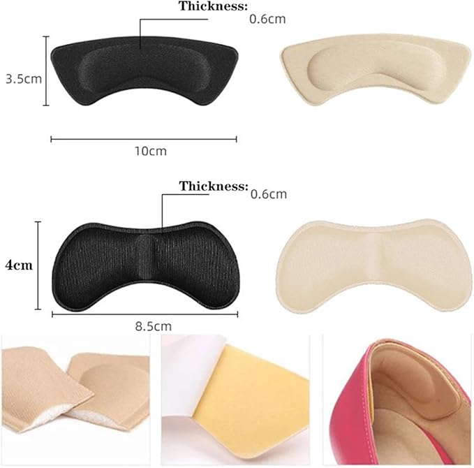 2pcs 4D Heel Pads Insoles Patch Shoe Cushion Pain Relief Feet Care Heel Adhesive Back Sticker Shoes Insert (Color : B-Beige)