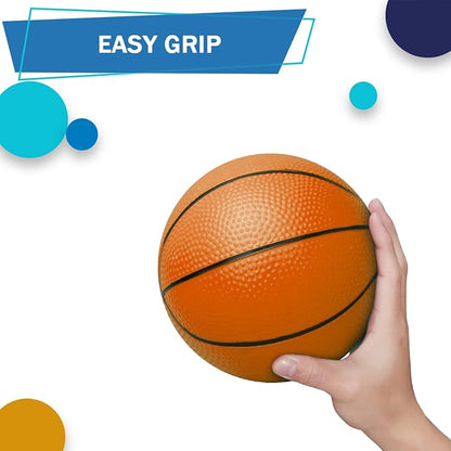 6" Mini Basketball for Kids & Adults, Indoor Basketball for Over-Door Hoop, Toddler Balls Arcade Game 4 Pack (pump not included. Shade of orange is brighter than the picture)