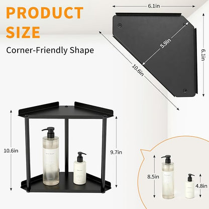 Jesginboo 2 Tier Bathroom Counter Organizer, Vanity Organizer Corner Shelf