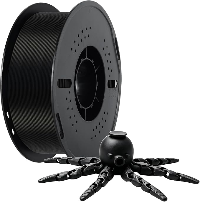 Kingroon PLA 3D Printer Filament, Dimensional Accuracy +/- 0.02 mm, 1 kg Spool(2.2lbs), 1.75 mm?Black