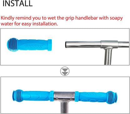 Kids Scooter Handle Grips Replacement Handlebars for 2/3/4 Wheels Child Kick Scooters Bike Rocking Car Push Cart, 9 Color Available, 2-Pack