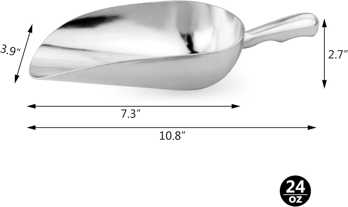 New Star Foodservice 34547 Cast Aluminum Utility Scoop, 24 oz