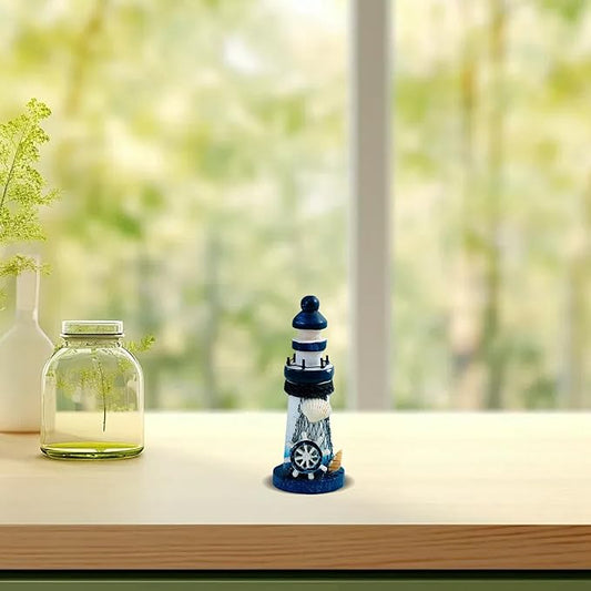 Decorative Miniature Lighthouse - 5 Inch Coastal Decor, Nautical Theme Figurine, Beach-Inspired Accent Piece