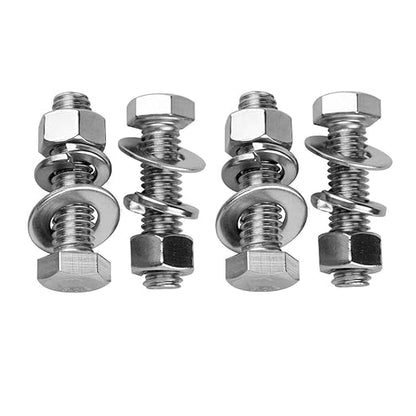 6Sets 38-16 x 1-14" Hex Head Bolts Screws with Hex Nuts and Thick Flat  Lock Washers, 304 Stainless Steel, UNC Coarse Thread, Silver Finish