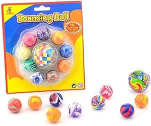 Bouncy Balls Marble Set 10 Pieces Children's Birthday Party Multi-Coloured