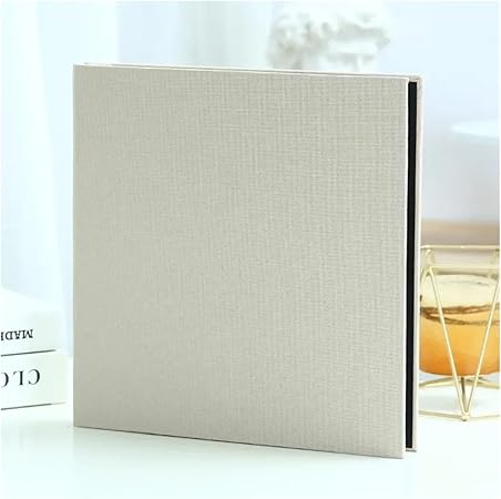 Linen Self-Adhesive DIY Photo Album Album Adhesive Commemorative Photo Album(Yellow)