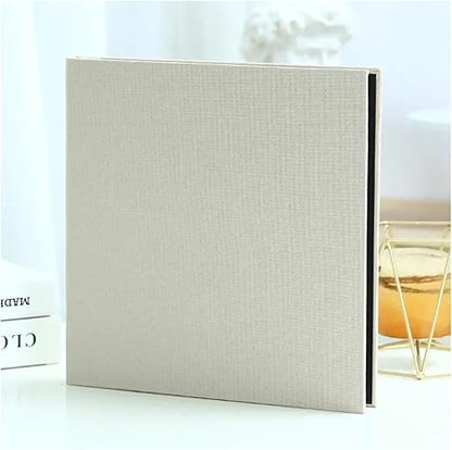 Linen Self-Adhesive DIY Photo Album Album Adhesive Commemorative Photo Album(Yellow)