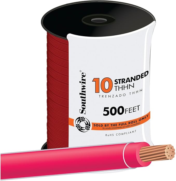 Southwire Building Wire Stranded Copper 10 Ga, 1 Conductor 30 Amp 600 V 90 Deg C 500 ' Orange