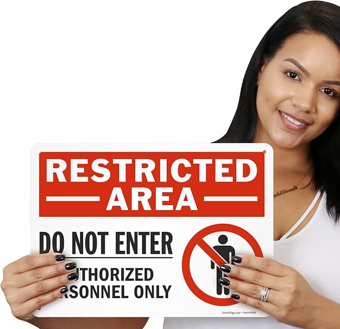 SmartSign 10 x 14 inch "Restricted Area - Do Not Enter, Authorized Personnel Only" OSHA Metal Sign, 40 mil Laminated Rustproof Aluminum, Red, Black and White, Made in USA
