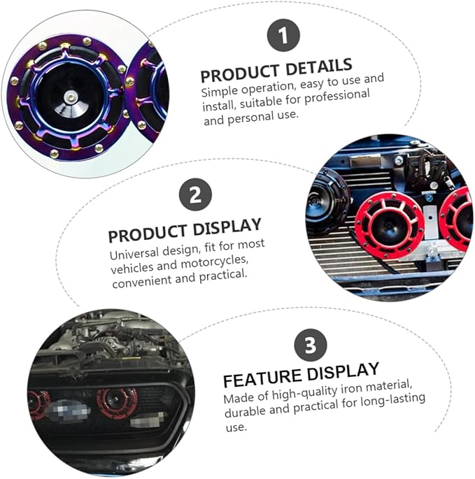 12v Motorbike Horn Super Loud Car Air Horn Waterproof Colorful Electric Speaker Upgrade