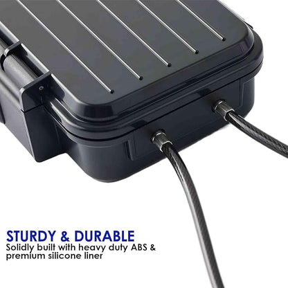 Portable Lock Box, 4-Digit Combination Safe Boxes with Detachable Cable, Anti-Theft Security Lockbox Outdoor, Small Resettable Personal Password Cash Case for Travel, Hotel, Dorm, Beach, Gym