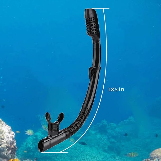 Dry Snorkel Easy Breath Diving Snorkel for Snorkeling Scuba Diving Swimming with Top Dry Valve and Food Grade Silicone Mouthpiece for Adult Youth