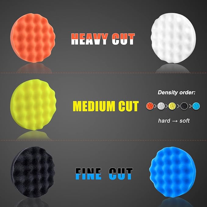 6 Inch Car Polishing  Buffing Sponge Pads Kit Wool Bonnet Pads for Household Electric Drill and Auto Polisher with 8mm M14 Drill Adapter for Washing Cleaning Waxing Dusting, 11PCS