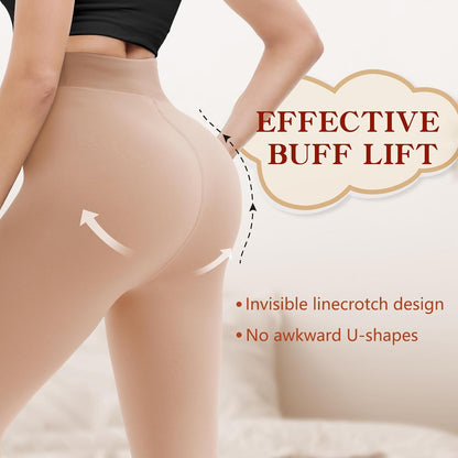 HONGTEYA Fleece Lined Tights Women Winter Thermal Leggings Pantyhose Fake Translucent Thick Warm Sheer Tights