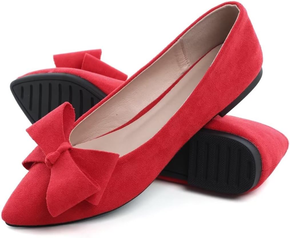 Womens Flats Fashion Pointed Toe Bowknot Ballet Flats Cute Slip On Dress Flats Comfortable Party Wedding Flats2