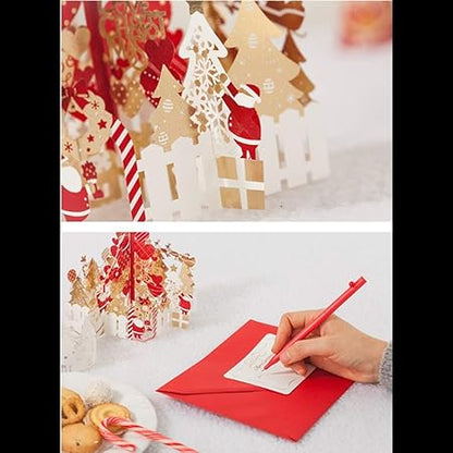 Christmas Tree Card, Greeting Cards, Hollow Bronzing Love Tree Blessing Card 3D Pop Up Card, Pop Up Christmas Cards,