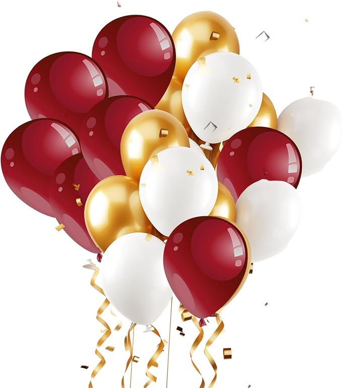 Graduation Decorations Maroon Gold 2025 Burgundy Gold Balloons Birthday Decorations30Pcs 2025 Burgundy Graduation Party DecorationsWedding