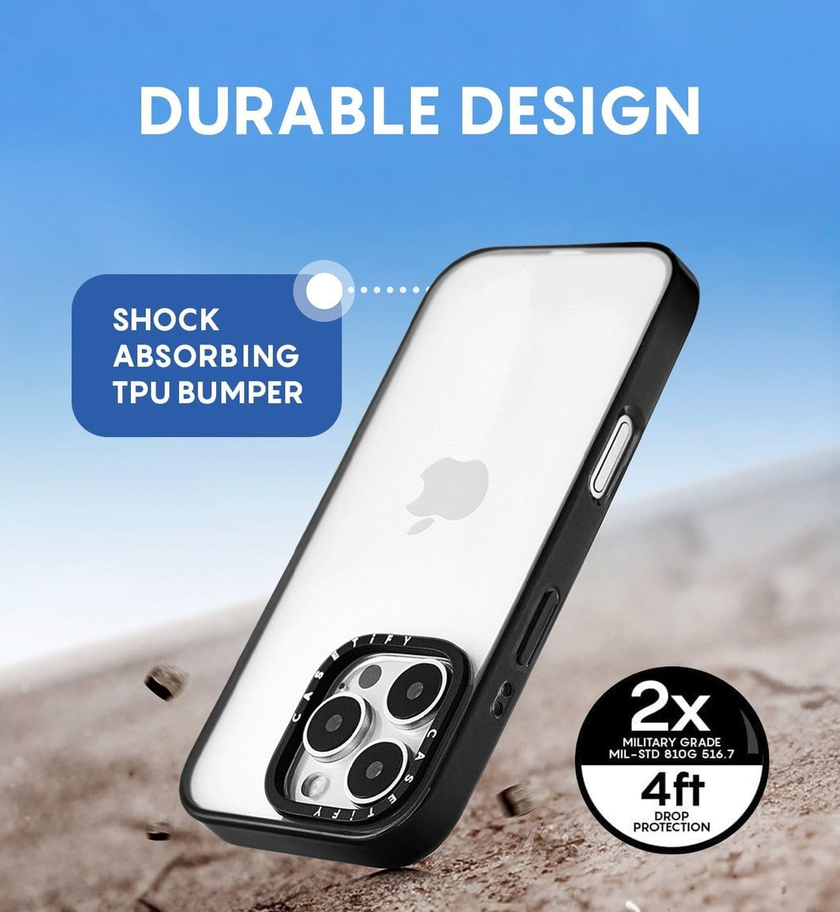CASETiFY Compact Case for iPhone 15 Pro Max [Lightweight / 4 ft. 2X Military Grad ( No Original Box )