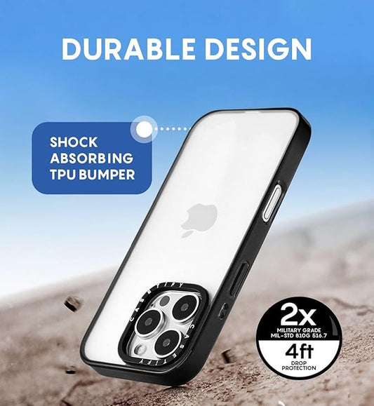 CASETiFY Compact iPhone 15 Pro Max Case 4 ft. 2X Military Grade Drop ProtectionSlimLightweight - You are Exactly - Clear Black
