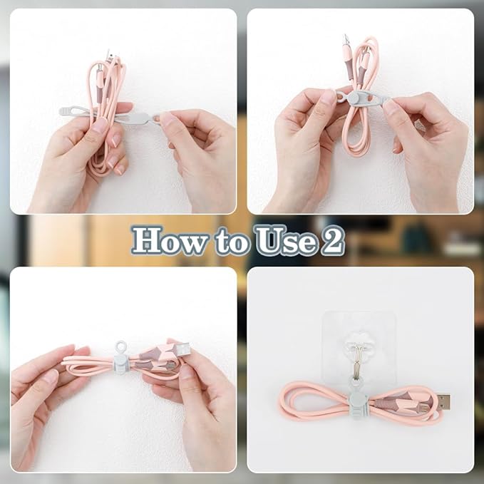 12Pcs Grey Silicone Cable Ties, Grey Cord Strap, Silicone Cable Straps, Rubber Cable Ties, Charger Computer Headphone Mouse Cord Ties for Office Home Kitchen School Travel Organization