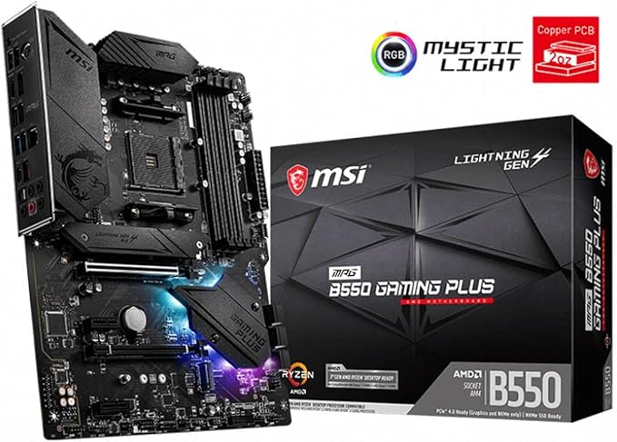 MSI MPG AMD B550 Gaming Plus Socket AM4 ATX DDR4-SDRAM Motherboard