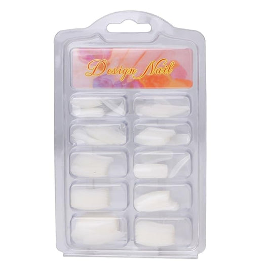 100Pcs Natural/Clear French Acrylic False Art Fingernail Full/Half Tips Box