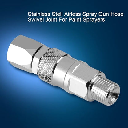 Sprayer Joint, 14-Inch 360 Degrees Rotate Stainless Steel Airless High Pressure Spray Gun Hose Swivel Joint Connector Accessories for Paint Sprayers  Hose