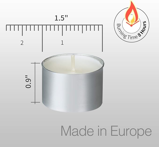 Home Lights Tealight Candles - 8 Hours Long time Burning, White Votive Smokeless European Tea Light Unscented Candles for Shabbat, Weddings, Christmas,Home Decorative - 295 Candles