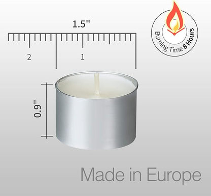 Home Lights Tealight Candles - 8 Hours Long time Burning, White Votive Smokeless European Tea Light Unscented Candles for Shabbat, Weddings, Christmas,Home Decorative - 295 Candles