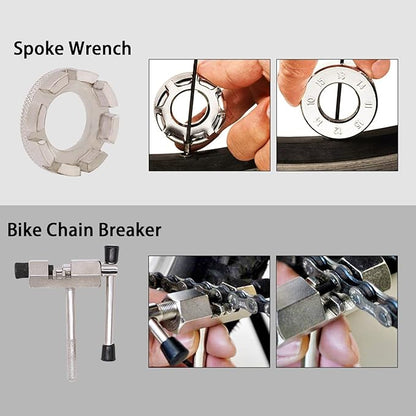 Bike Tool Kit, 6Pcs Professional Bike Repair Tools for Mountain Bike with 3-in-1 Cassette Remover Wrench Crank Puller Extractor Bottom Bracket Freewheel Remover Chain Breaker