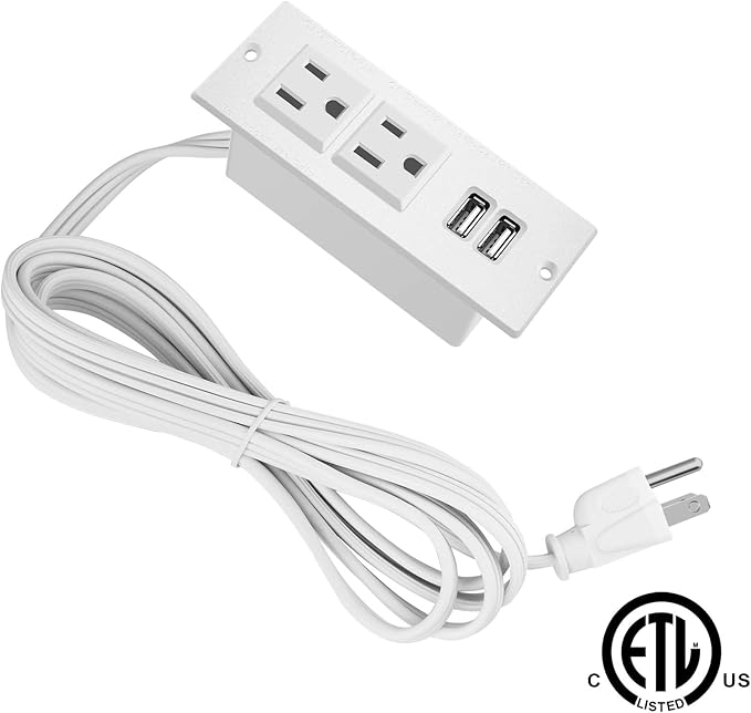 Furniture Recessed Power Strip, Recessed Desk Outlet with USB, in Conference Desk Recessed Power Outlets Socket, Desktop Power Grommet.