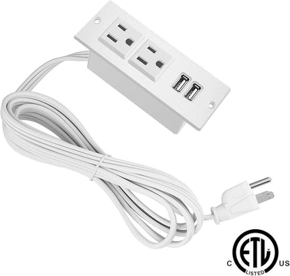 Furniture Recessed Power Strip, Recessed Desk Outlet with USB, in Conference Desk Recessed Power Outlets Socket, Desktop Power Grommet.