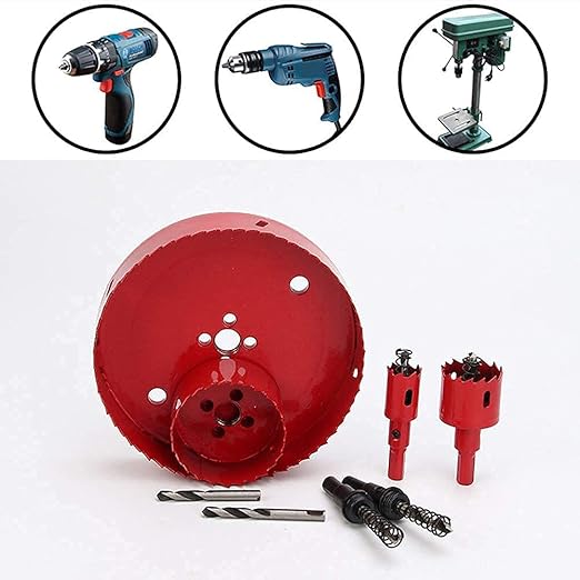 80 mm Hole Saw, TUNEZ® M42 Bi-Metal Hole Cutter Set with Hexagon Arbor and Centring Metal Drill Bits Holesaw Kit for Wood Metal Plasterboard Iron Sheet Pipe Plastic 80 MM, 3-5/32"