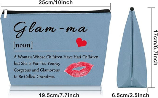 Sazuwu Gift for grandchildren's grandmother, makeup cosmetic bag, gifts for mother's day, bag, Blue