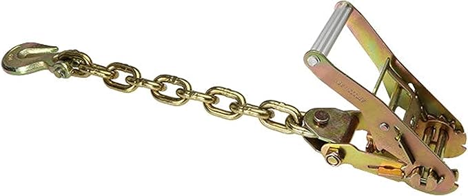 US Cargo Control Ratchet with Chain Extension & Clevis Grab Hook
