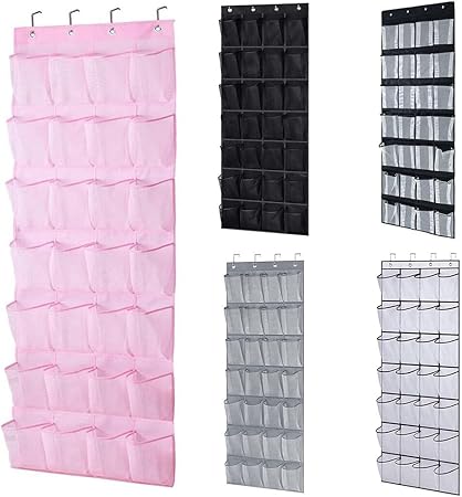 28 Pockets Wall Storage Bag Clear View Pocket Hanging Shoe Organiser Rack Behind Doors with Shoes Rack Storage Bag(type-3)
