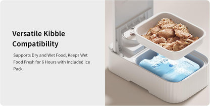 Meal Automatic Pet Feeder for Cats and Small Dogs with Ice Pack (2 bowl feeder)