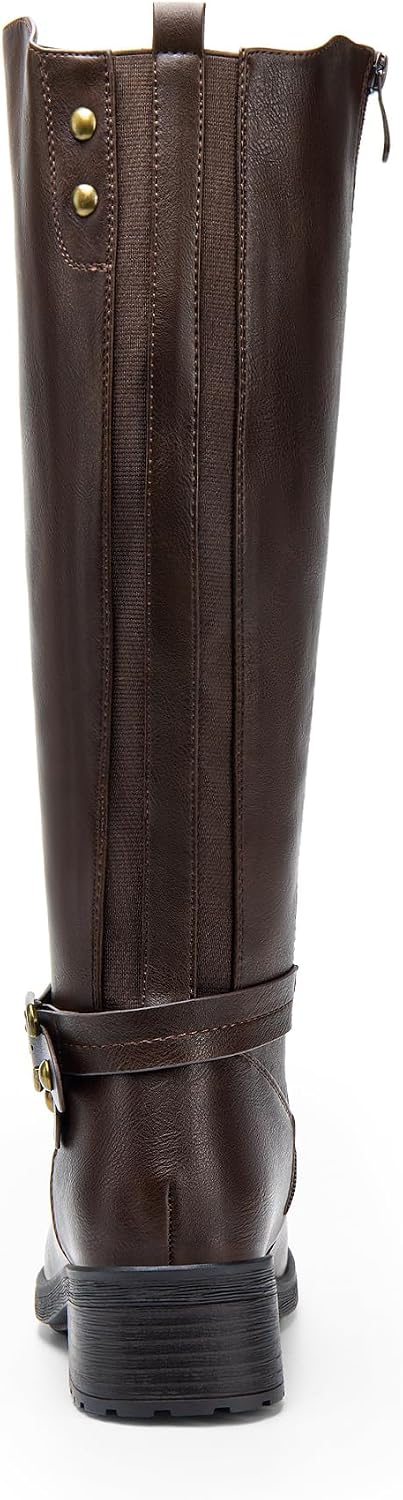 Women's Knee High Boots, Buckle Riding Boots