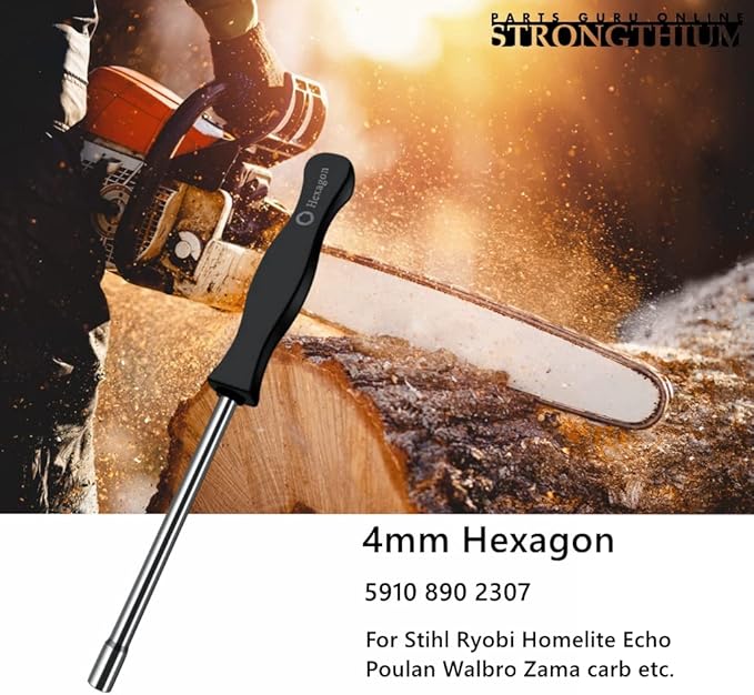 Strongthium Hexagon Carburetor Adjusting Tool 5910 890 2307 4mm Hex Screwdriver for Stihl Ryobi Poulan Homelite Husqvarna Echo Chainsaw Weed Eater Wacker Trimmer Leaf Blower Lawn Mower 2 Circle
