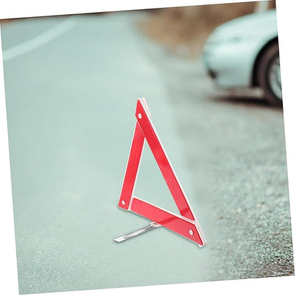Roadside Kit 2pcs Reflective Car Stop Sign Safety Triangle Foldable Tripod Night Visibility